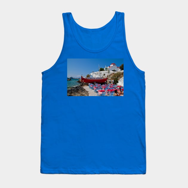 Greece. Mykonos island. Open-air taverna. Tank Top by vadim19